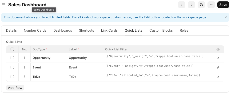 How to make your ERPNext Workspace filters dynamic